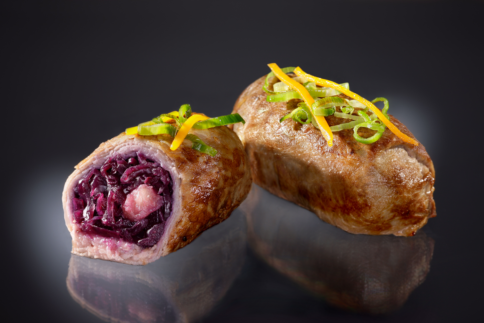 Convenience - Fingerfood - Rinderroulade mit Rotkraut