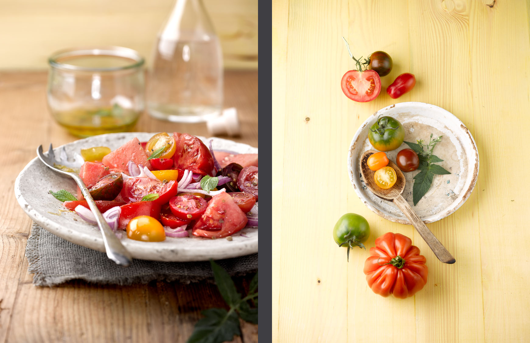 editorial - landhaus - bunter tomatensalat mit melone