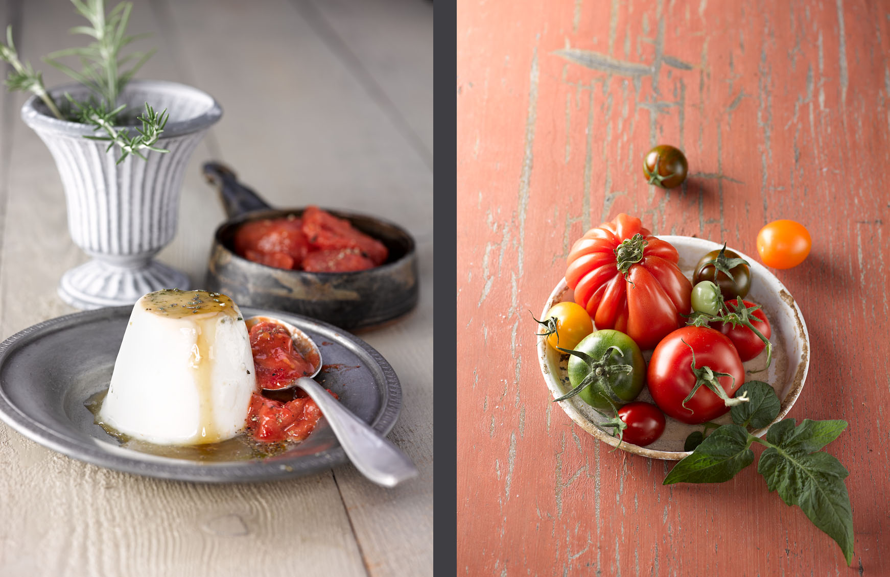 editorial - landhaus - panacotta mit rosmarin-honig und tomatenkonfituere
