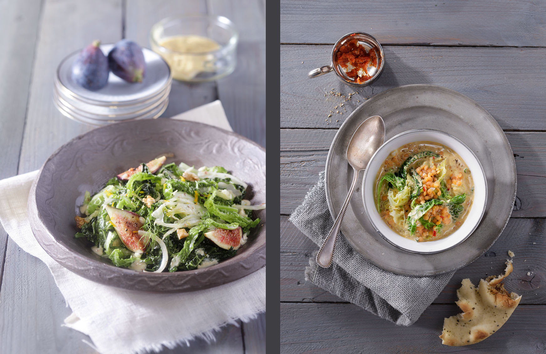 editorial - landhaus - wirsingsalat mit feigen - wirsingcurry
